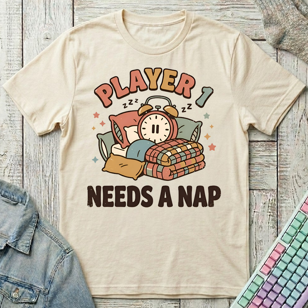 Player 1 Nap T-Shirt - Player 1 Nap_natural