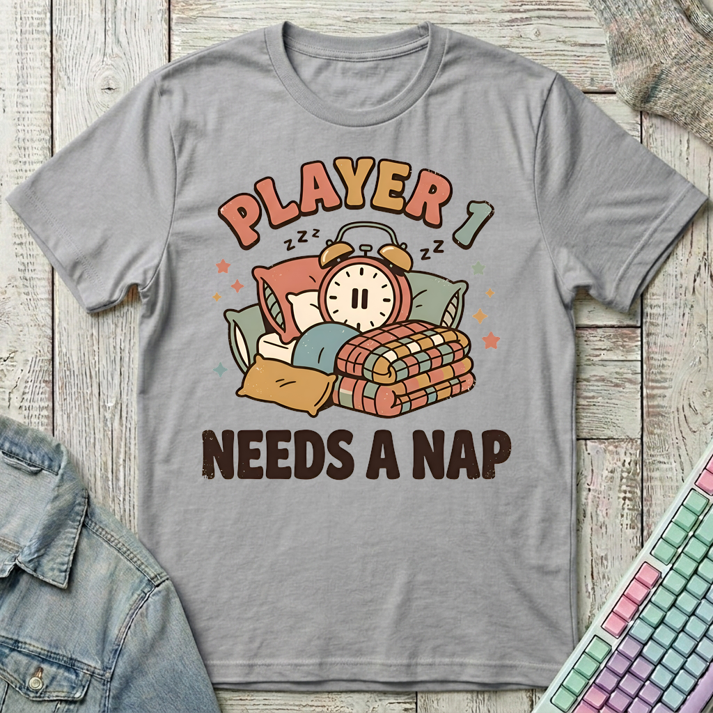Player 1 Nap T-Shirt - Player 1 Nap_sport_grey
