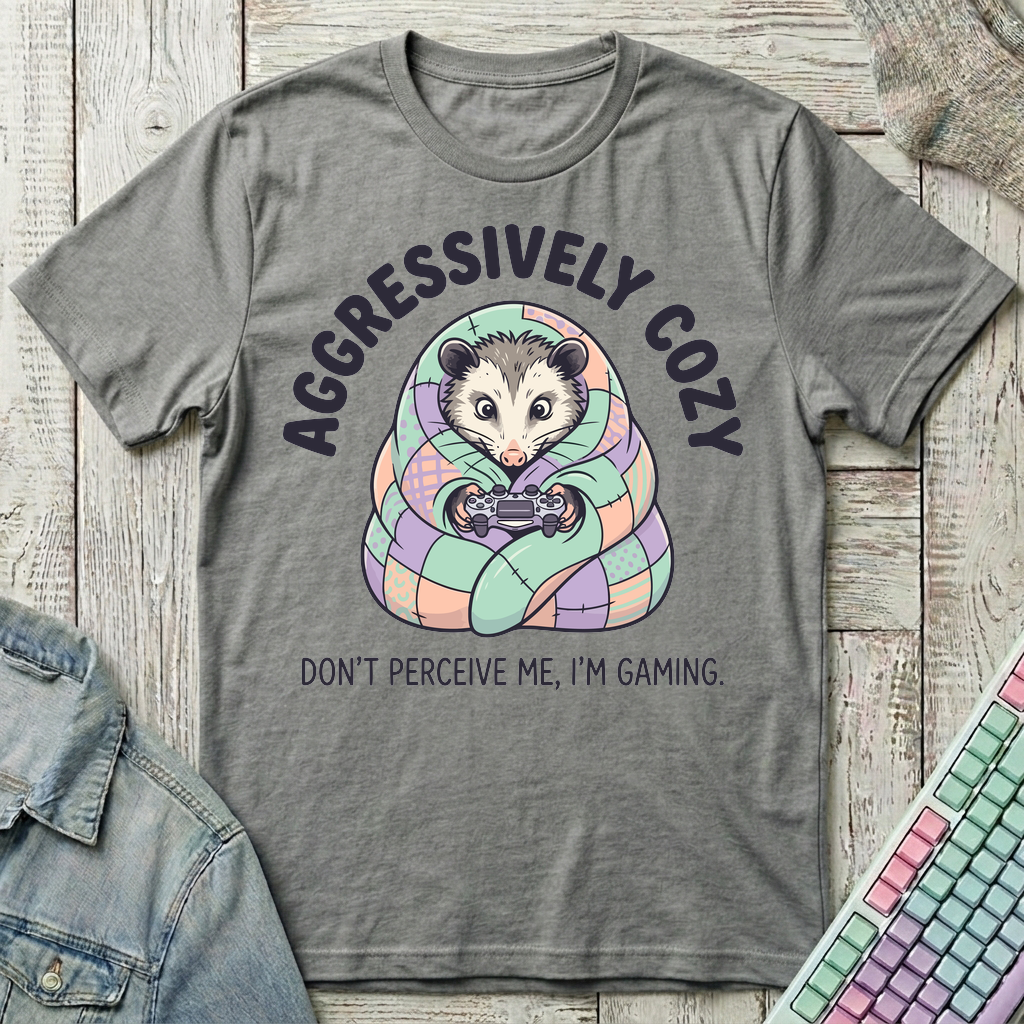 Possum Gaming Cocoon T-Shirt - Possum Gaming Cocoon_graphite_heather