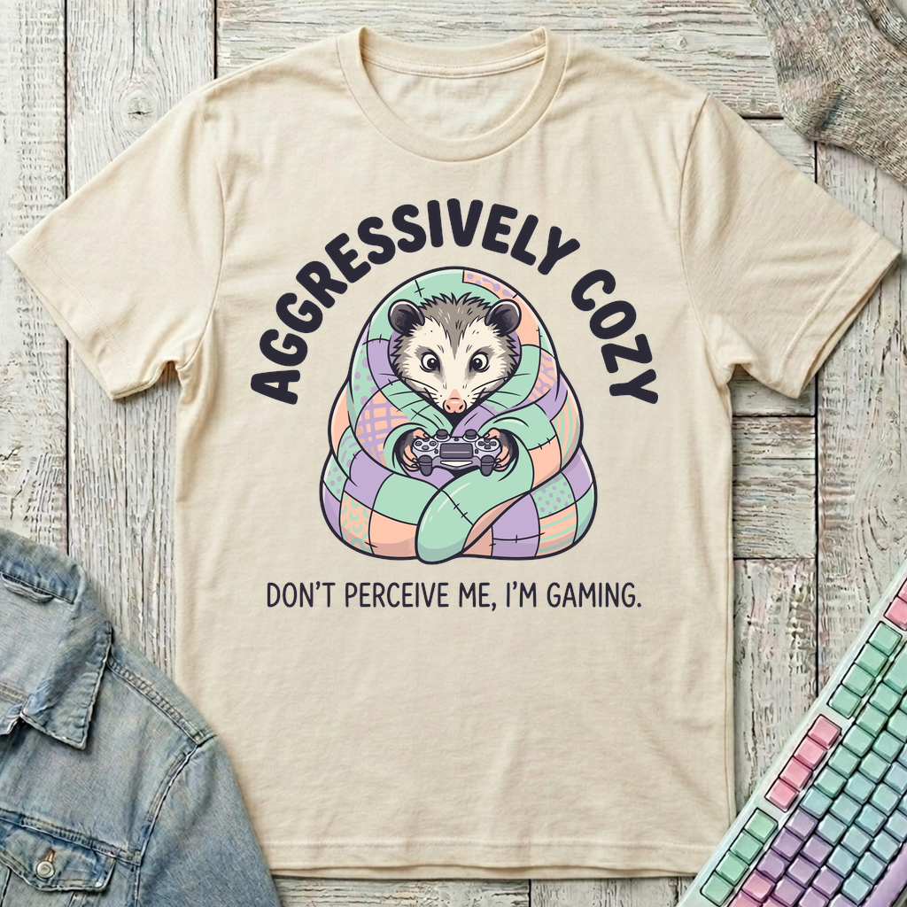 Possum Gaming Cocoon T-Shirt - Possum Gaming Cocoon_natural