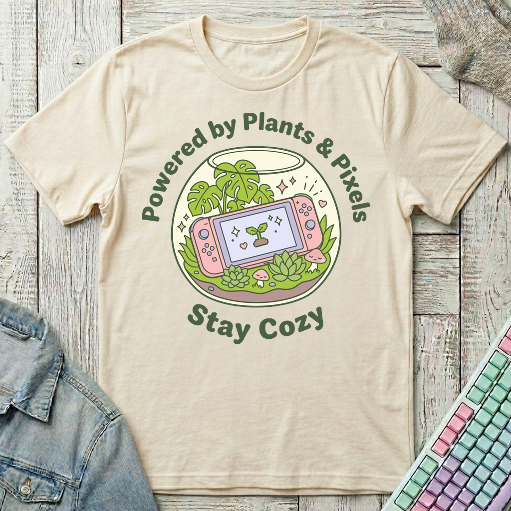 Powered By Plants & Pixels T-Shirt - Powered By Plants & Pixels_natural