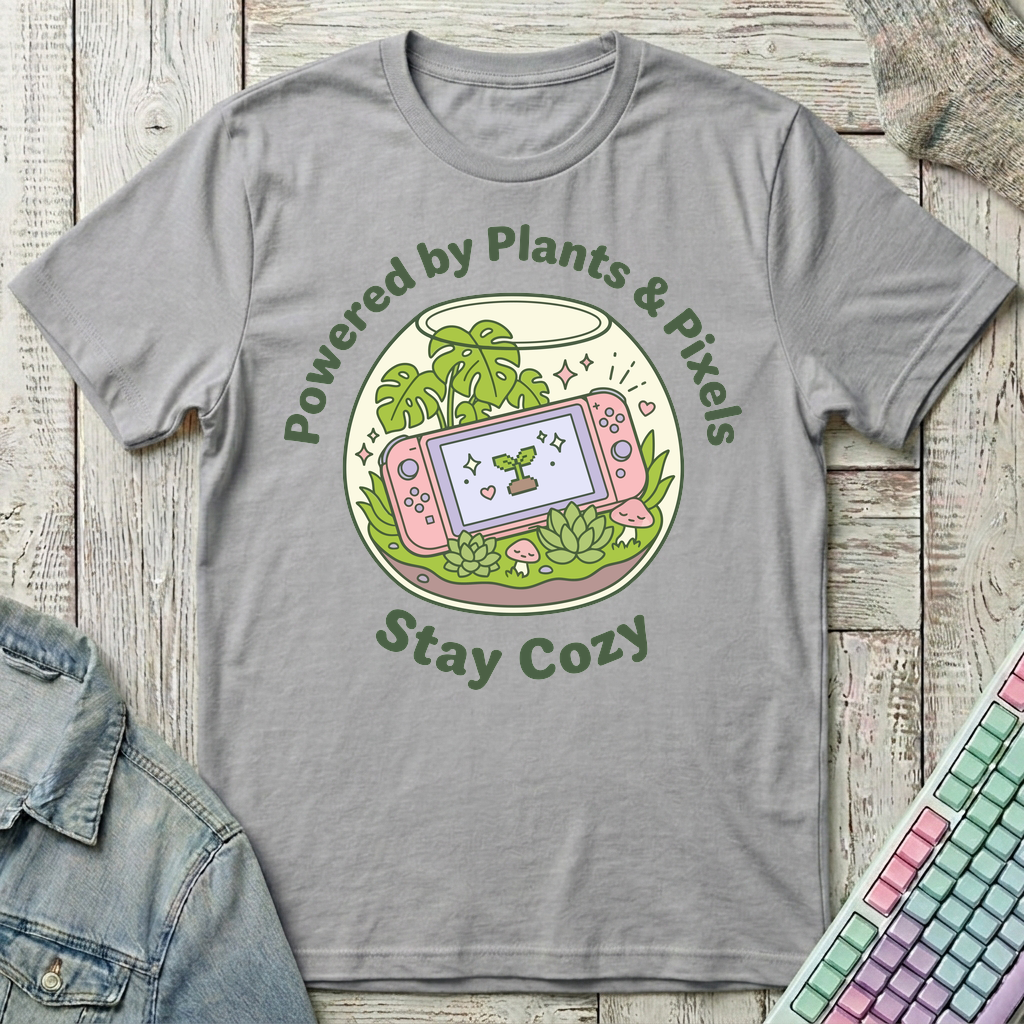 Powered By Plants & Pixels T-Shirt - Powered By Plants & Pixels_sport_grey