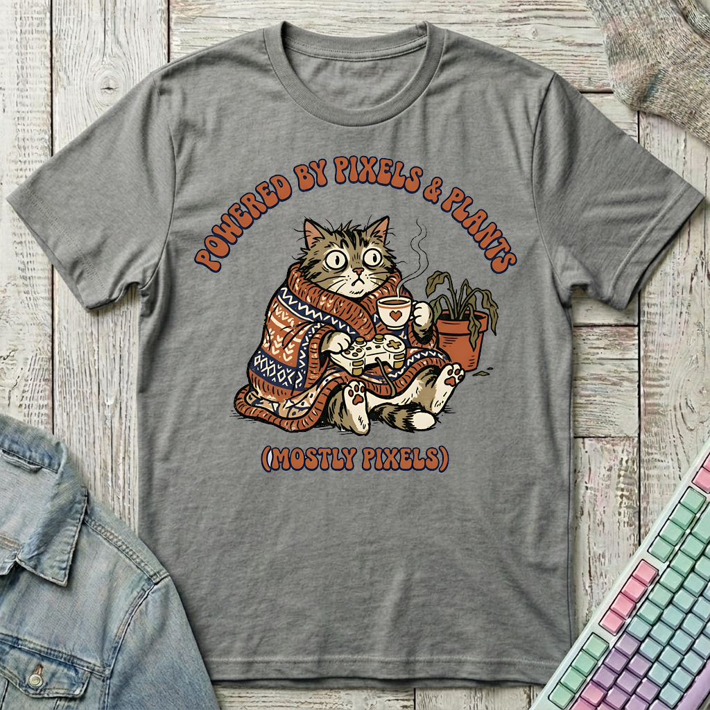 Powered by Pixels T-Shirt - Powered by Pixels_graphite_heather