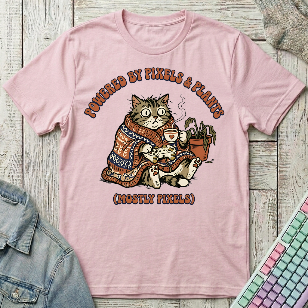 Powered by Pixels T-Shirt - Powered by Pixels_light_pink