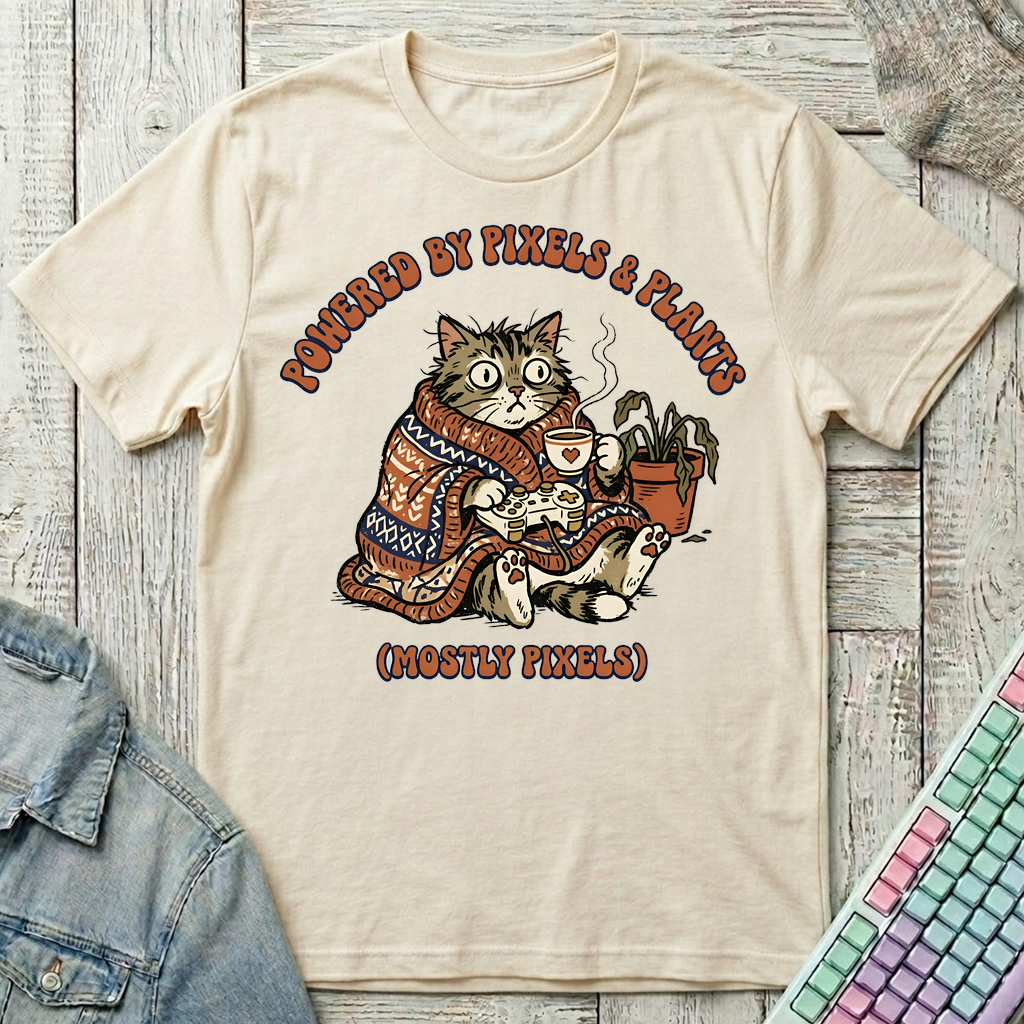 Powered by Pixels T-Shirt - Powered by Pixels_natural