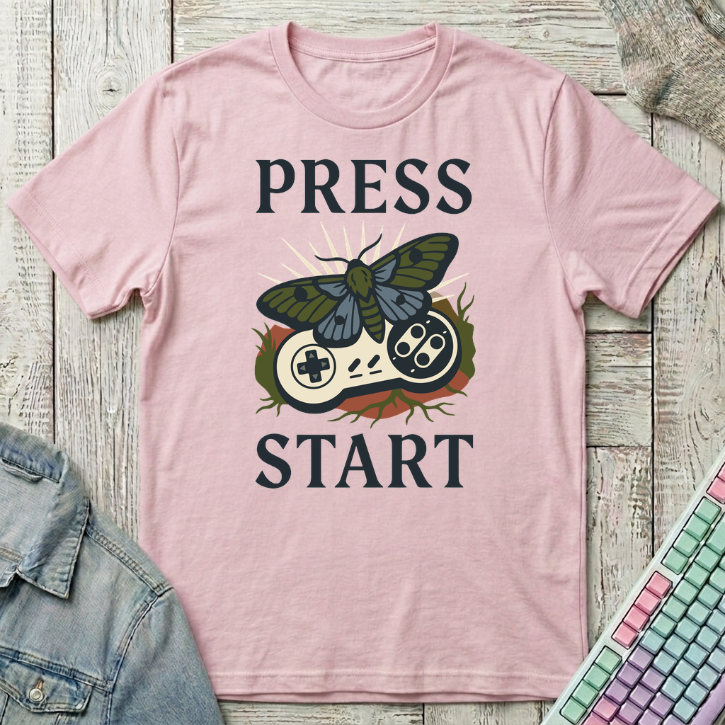 Press Start Butterfly T-Shirt - Press Start Butterfly_light_pink