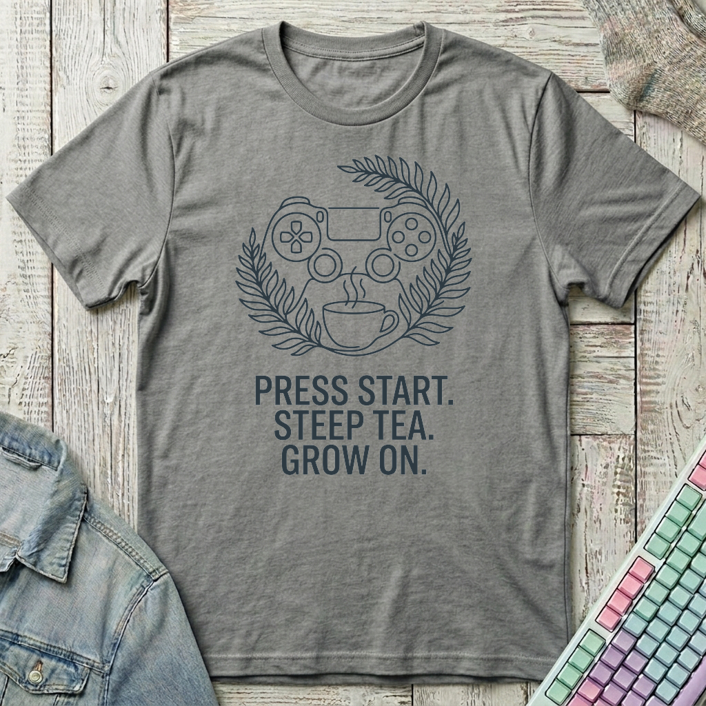 Press Start T-Shirt - Press Start_graphite_heather