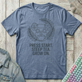 Press Start T-Shirt - Press Start_heather_indigo