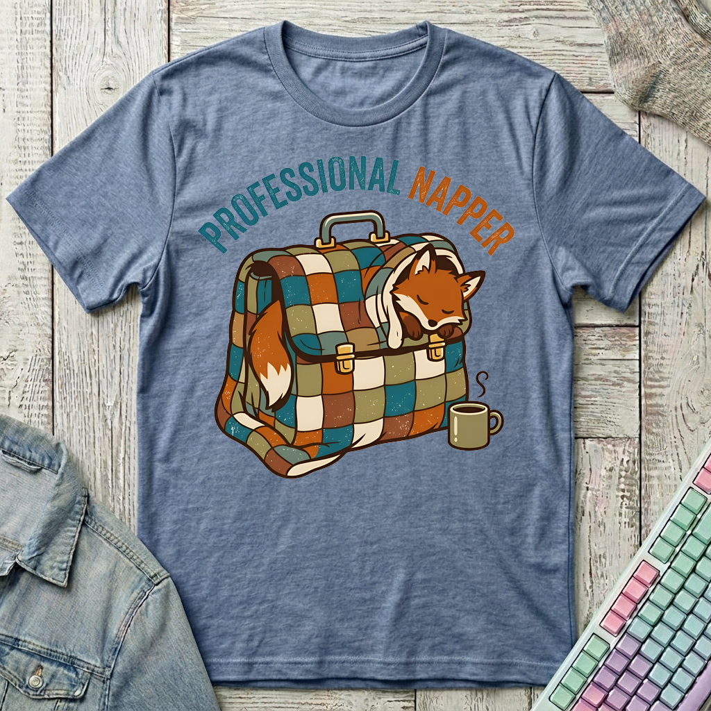 Professional Napper T-Shirt - Professional Napper_heather_indigo