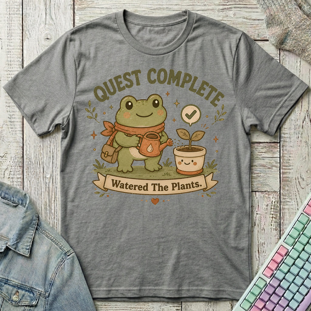 Quest Complete Frog T-Shirt - Quest Complete Frog_graphite_heather