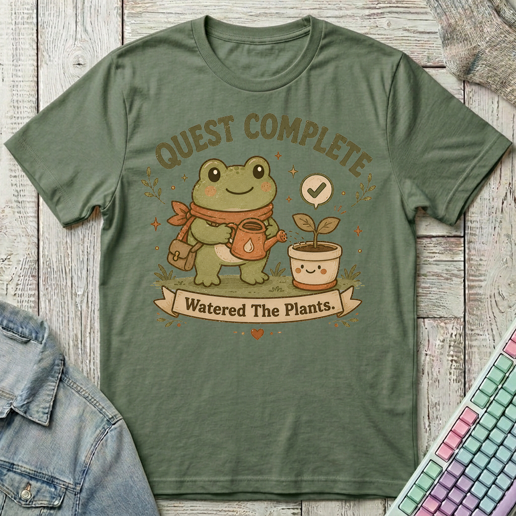 Quest Complete Frog T-Shirt - Quest Complete Frog_military_green
