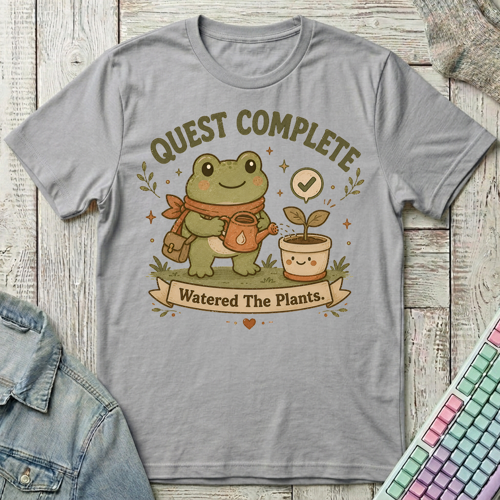 Quest Complete Frog T-Shirt - Quest Complete Frog_sport_grey