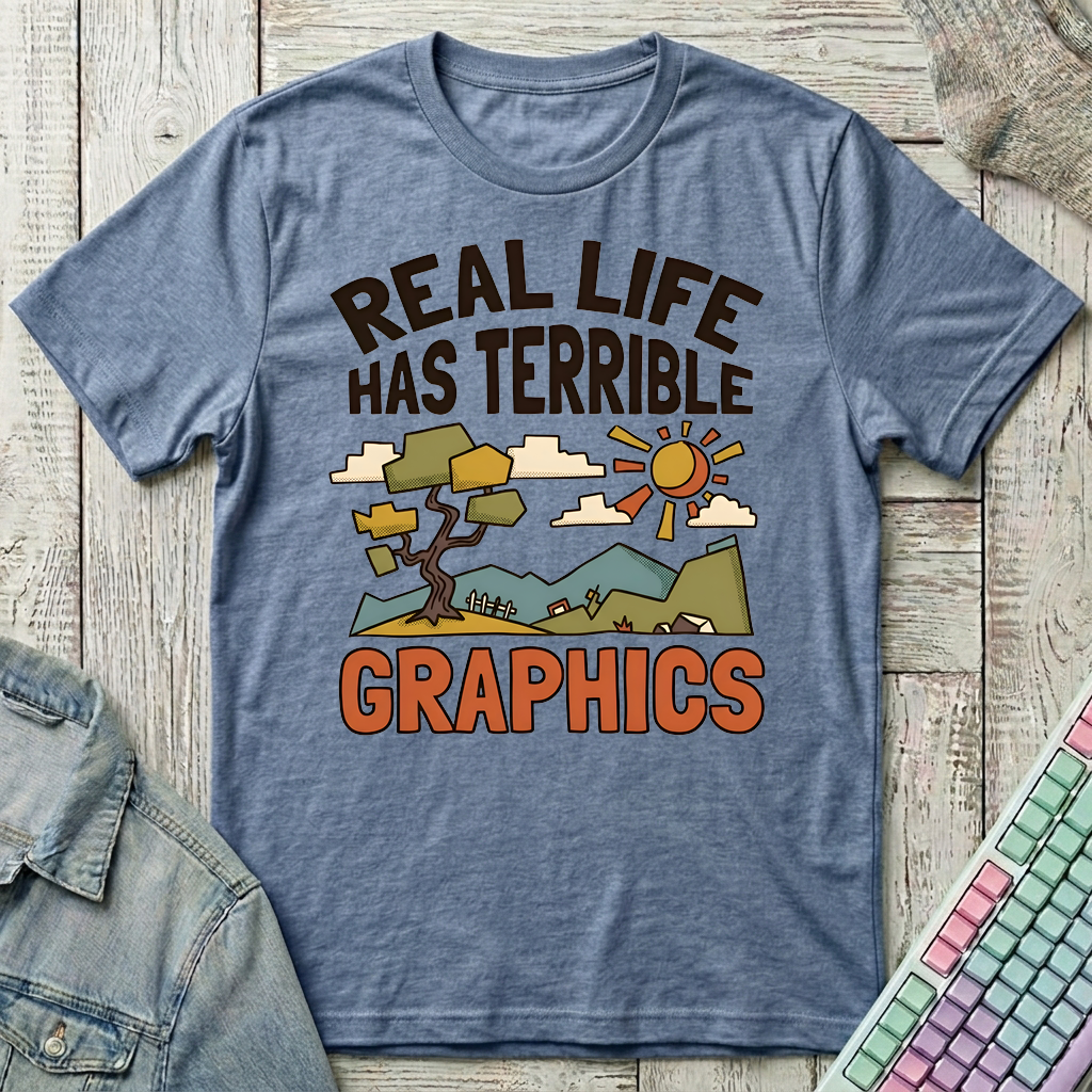 Real Life Graphics T-Shirt - Real Life Graphics_heather_indigo