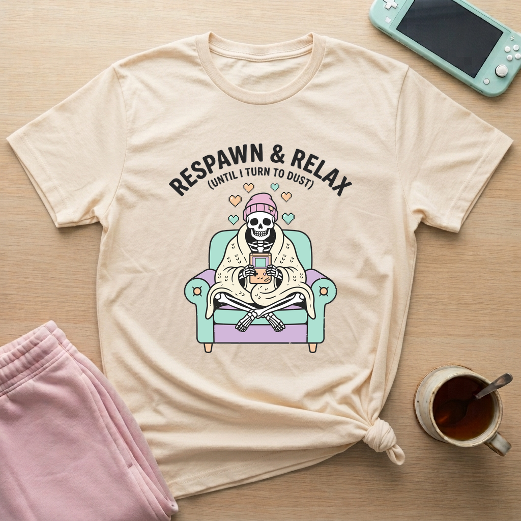 Respawn & Relax T-Shirt - Respawn & Relax_natural