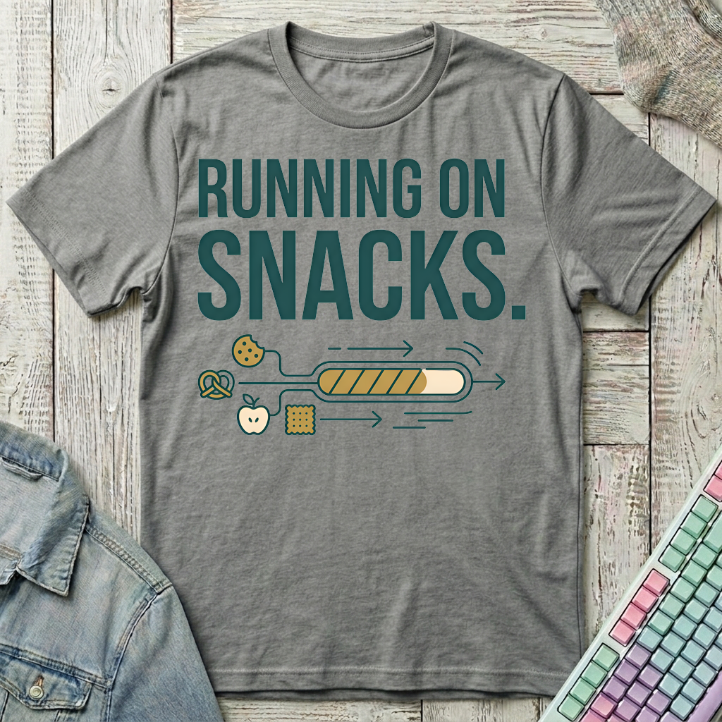 Running On Snack T-Shirt - Running On Snack_graphite_heather