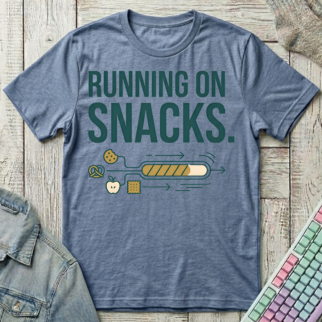 Running On Snack T-Shirt - Running On Snack_heather_indigo