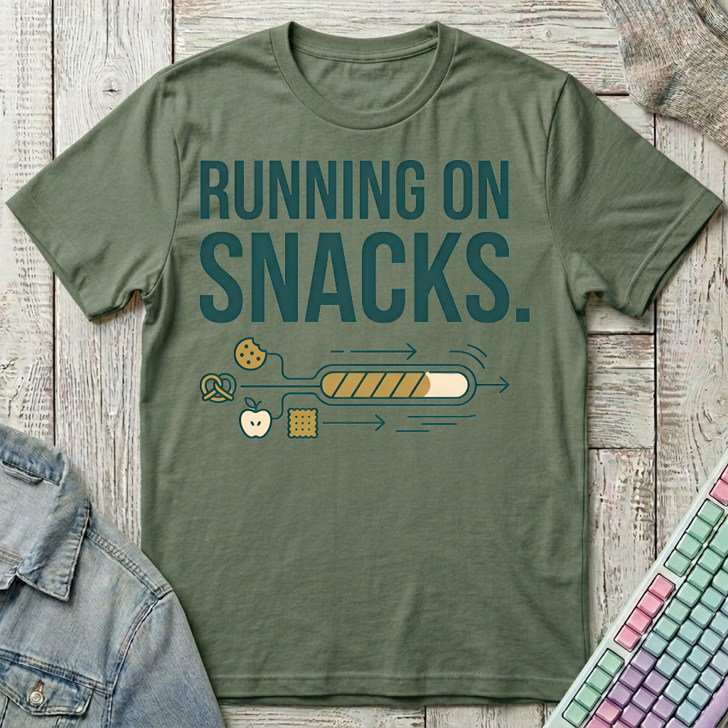 Running On Snack T-Shirt - Running On Snack_military_green