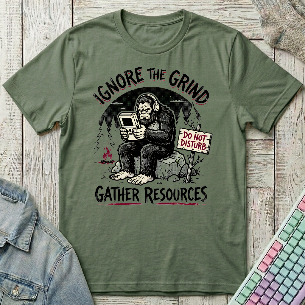 Sasquatch Gaming Retreat T-Shirt - Sasquatch Gaming Retreat_military_green