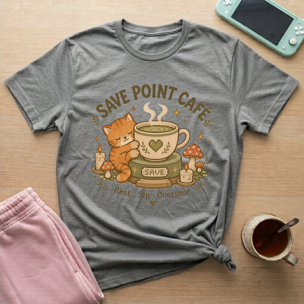 Save Point Cafe T-Shirt - Save Point Cafe_graphite_heather