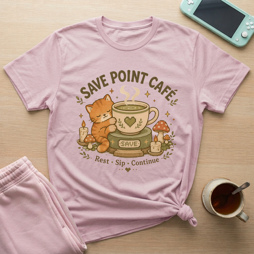 Save Point Cafe T-Shirt - Save Point Cafe_light_pink