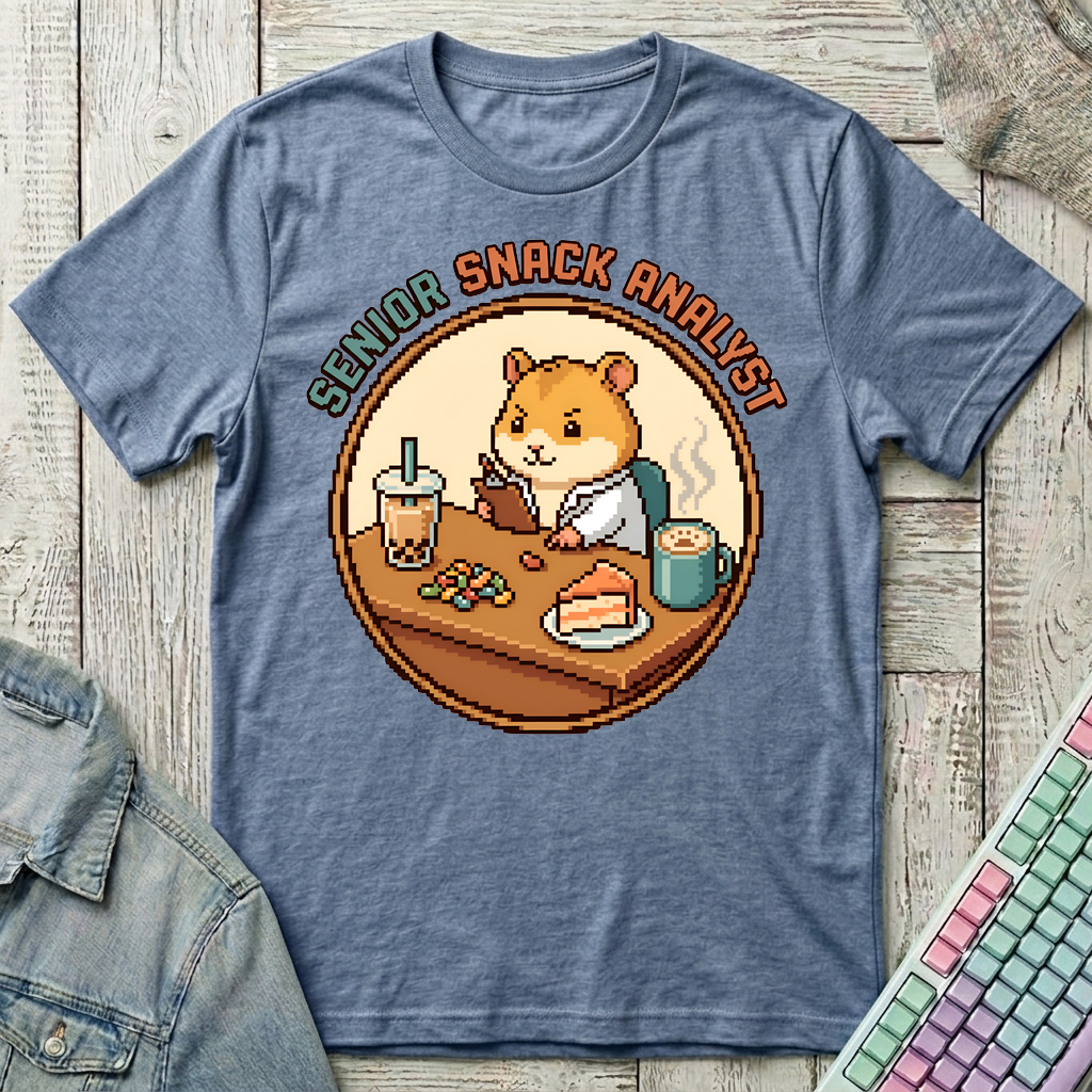 Senior Snack Analyst T-Shirt - Senior Snack Analyst_heather_indigo