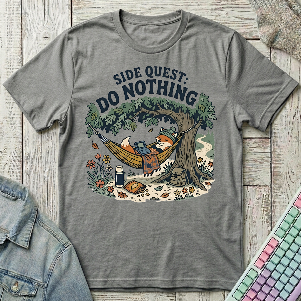 Side Quest Do Nothing T-Shirt - Side Quest Do Nothing_graphite_heather