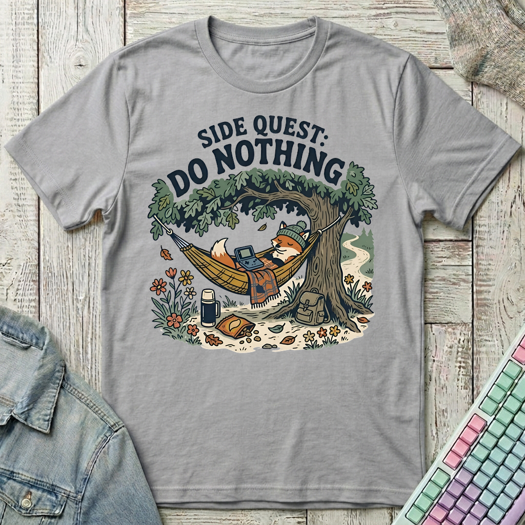 Side Quest Do Nothing T-Shirt - Side Quest Do Nothing_sport_grey