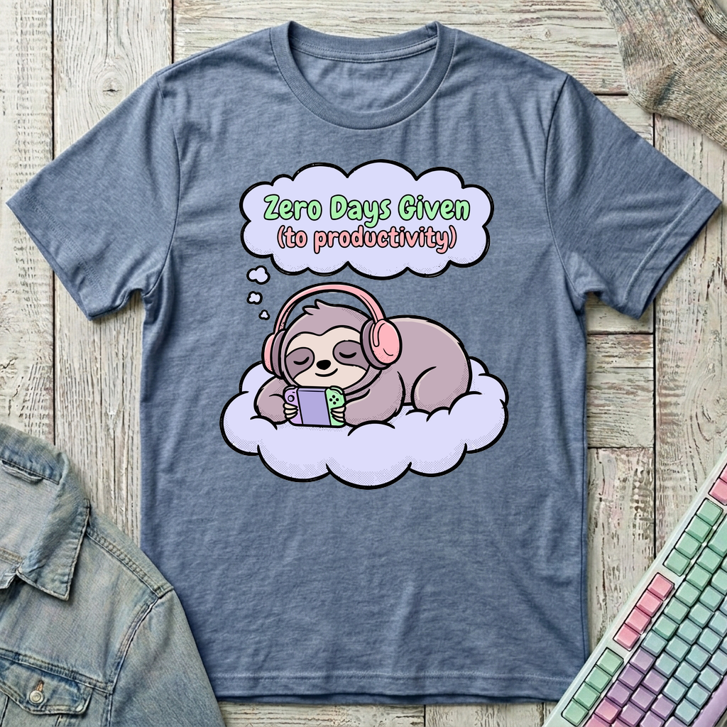 Sloth Productivity T-Shirt - Sloth Productivity_heather_indigo