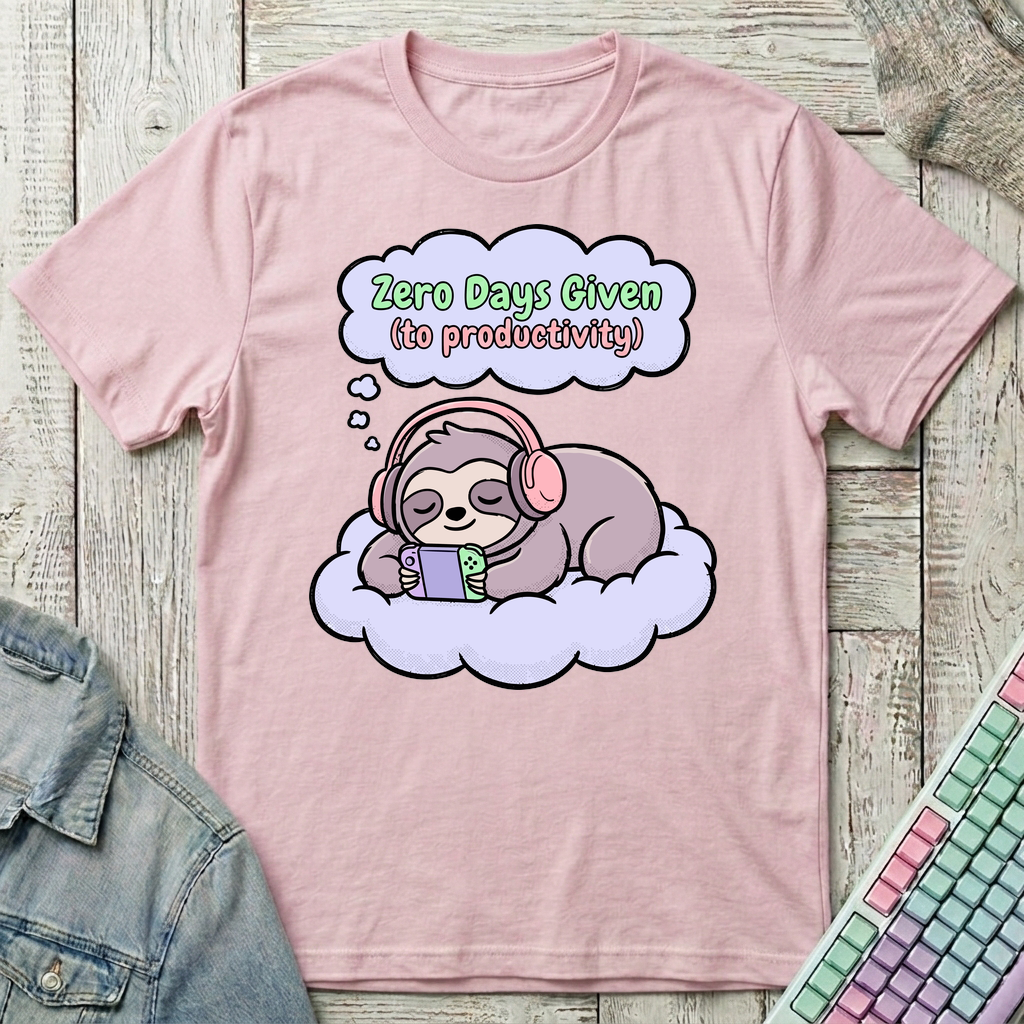 Sloth Productivity T-Shirt - Sloth Productivity_light_pink