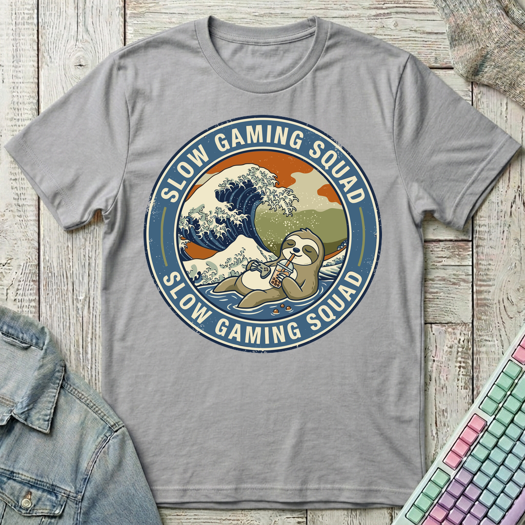 Slow Gaming Sloth T-Shirt - Slow Gaming Sloth_sport_grey