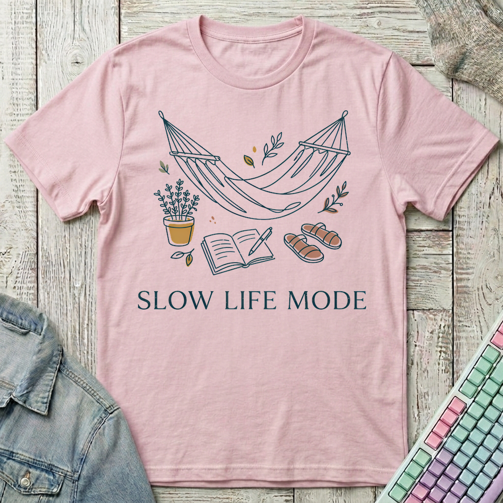 Slow Life Mode T-Shirt - Slow Life Mode_light_pink