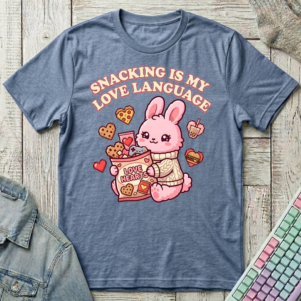 Snacking Love Language T-Shirt - Snacking Love Language_heather_indigo