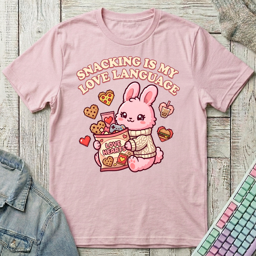 Snacking Love Language T-Shirt - Snacking Love Language_light_pink