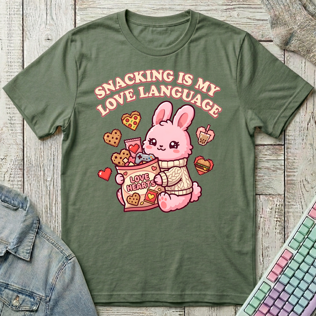 Snacking Love Language T-Shirt - Snacking Love Language_military_green