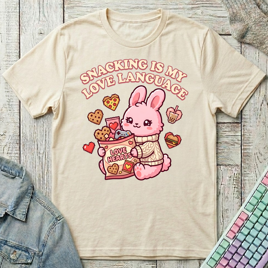 Snacking Love Language T-Shirt - Snacking Love Language_natural