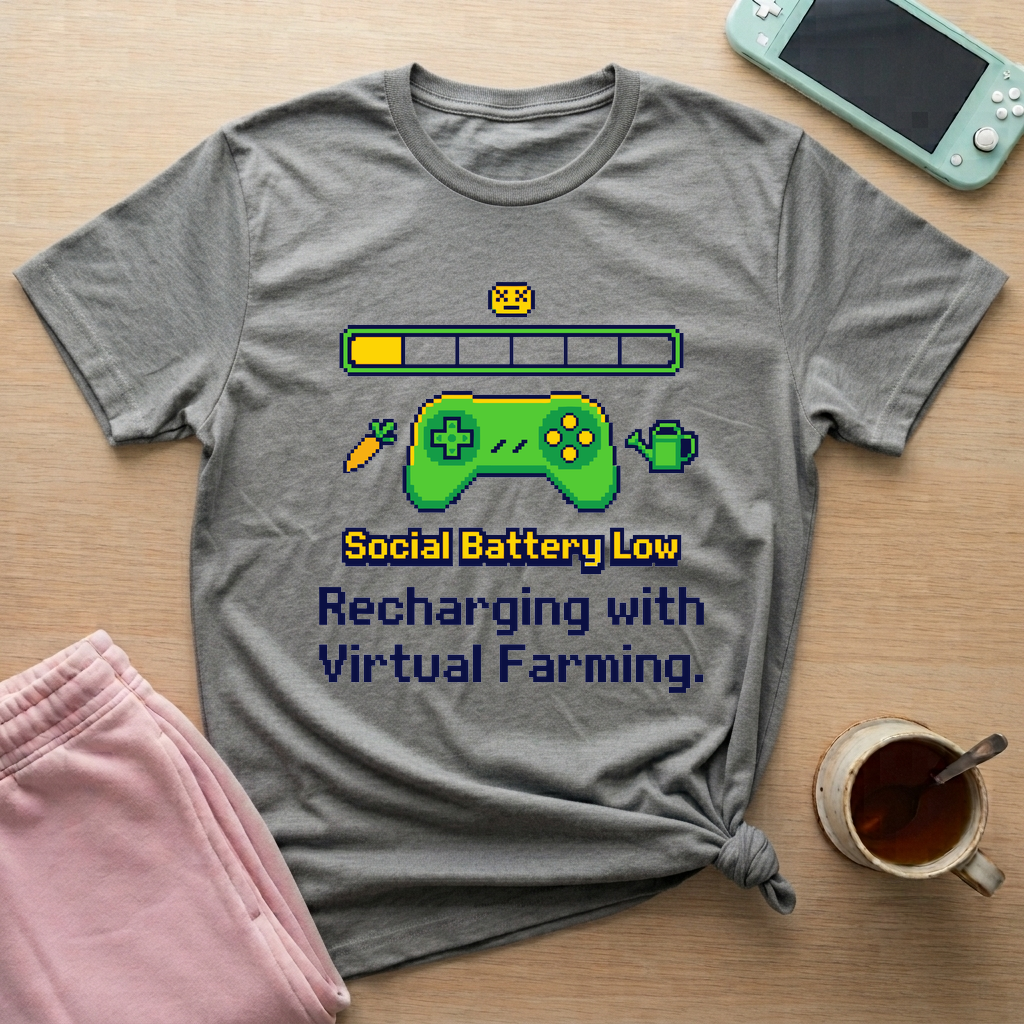 Social Battery Low T-Shirt - Social Battery Low_graphite_heather