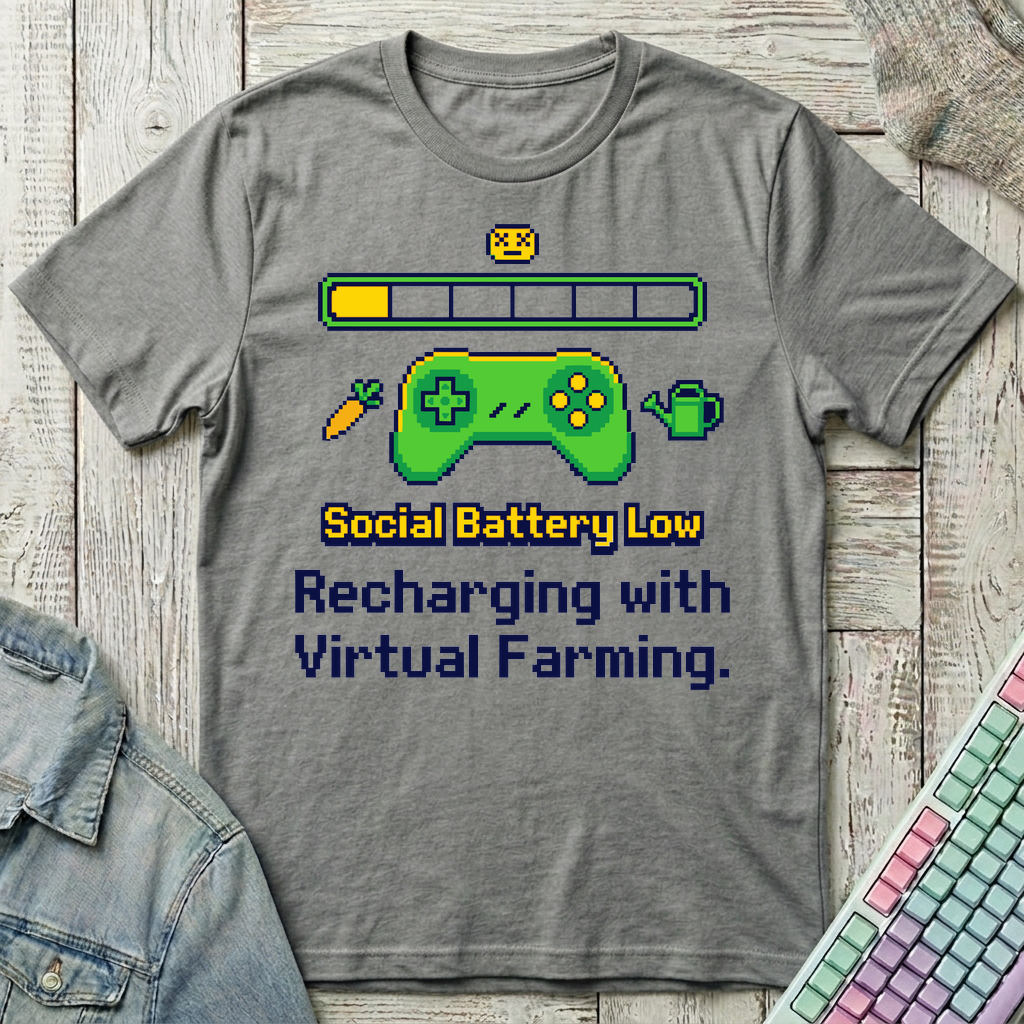 Social Battery Low T-Shirt - Social Battery Low_graphite_heather