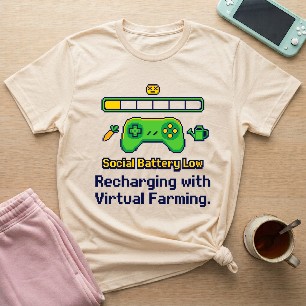 Social Battery Low T-Shirt - Social Battery Low_natural
