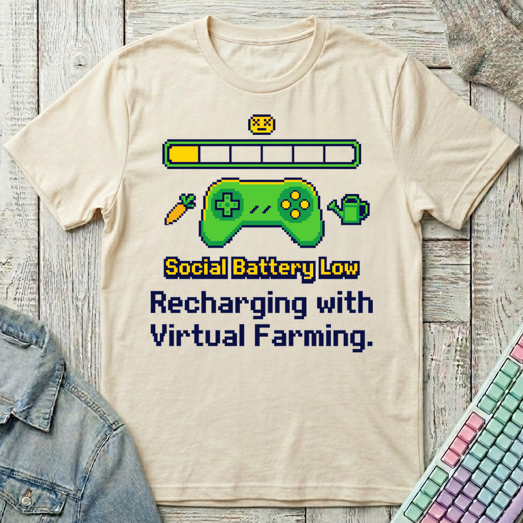 Social Battery Low T-Shirt - Social Battery Low_natural