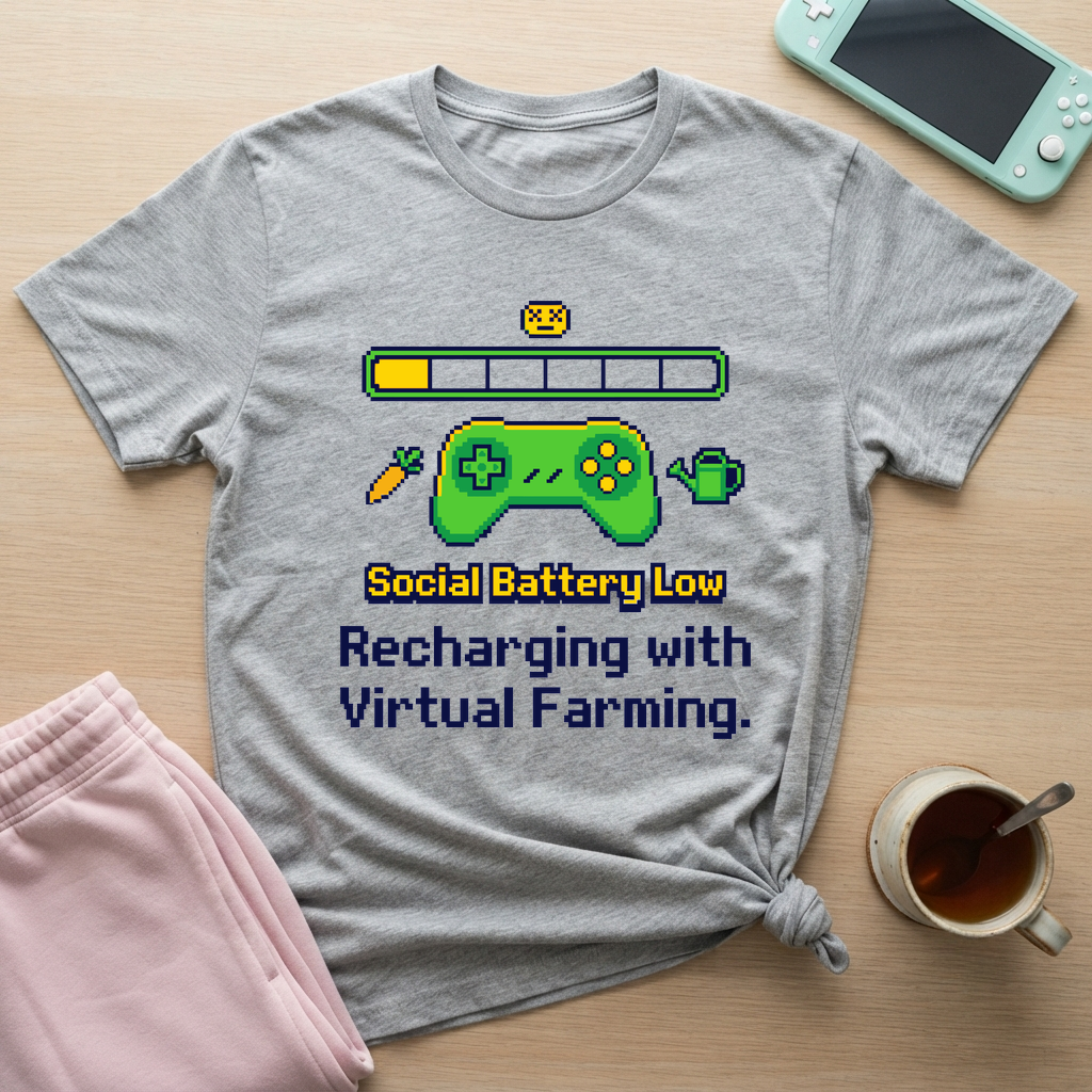 Social Battery Low T-Shirt - Social Battery Low_sport_grey