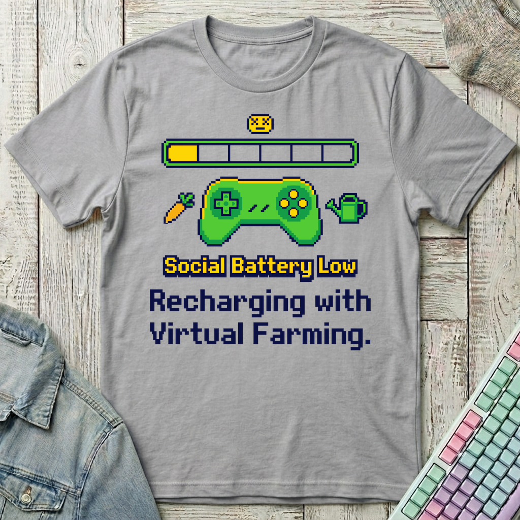 Social Battery Low T-Shirt - Social Battery Low_sport_grey