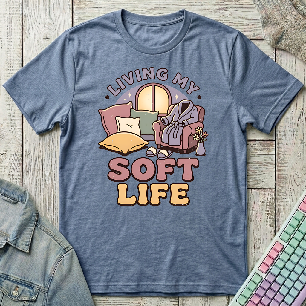 Soft Life T-Shirt - Soft Life_heather_indigo