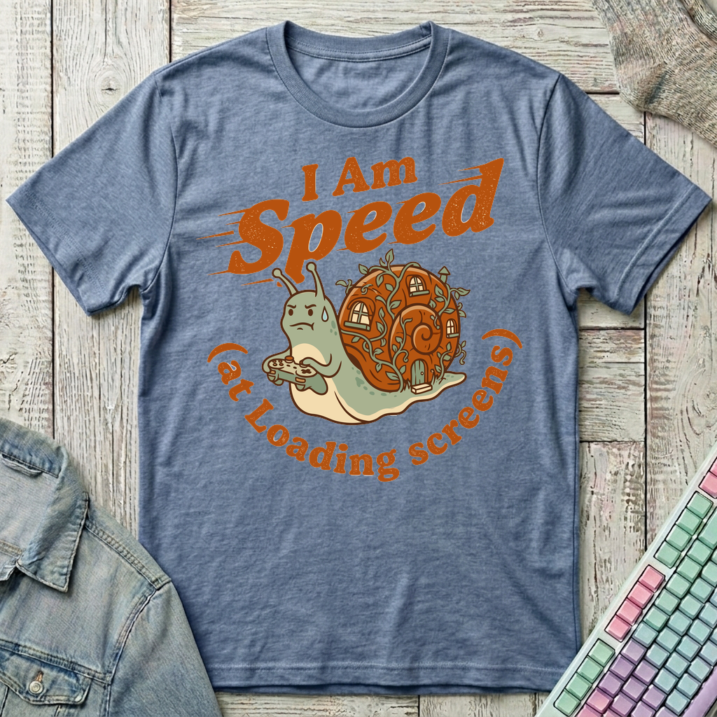 Speedy Snail T-Shirt - Speedy Snail_heather_indigo