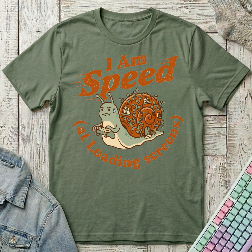 Speedy Snail T-Shirt - Speedy Snail_military_green