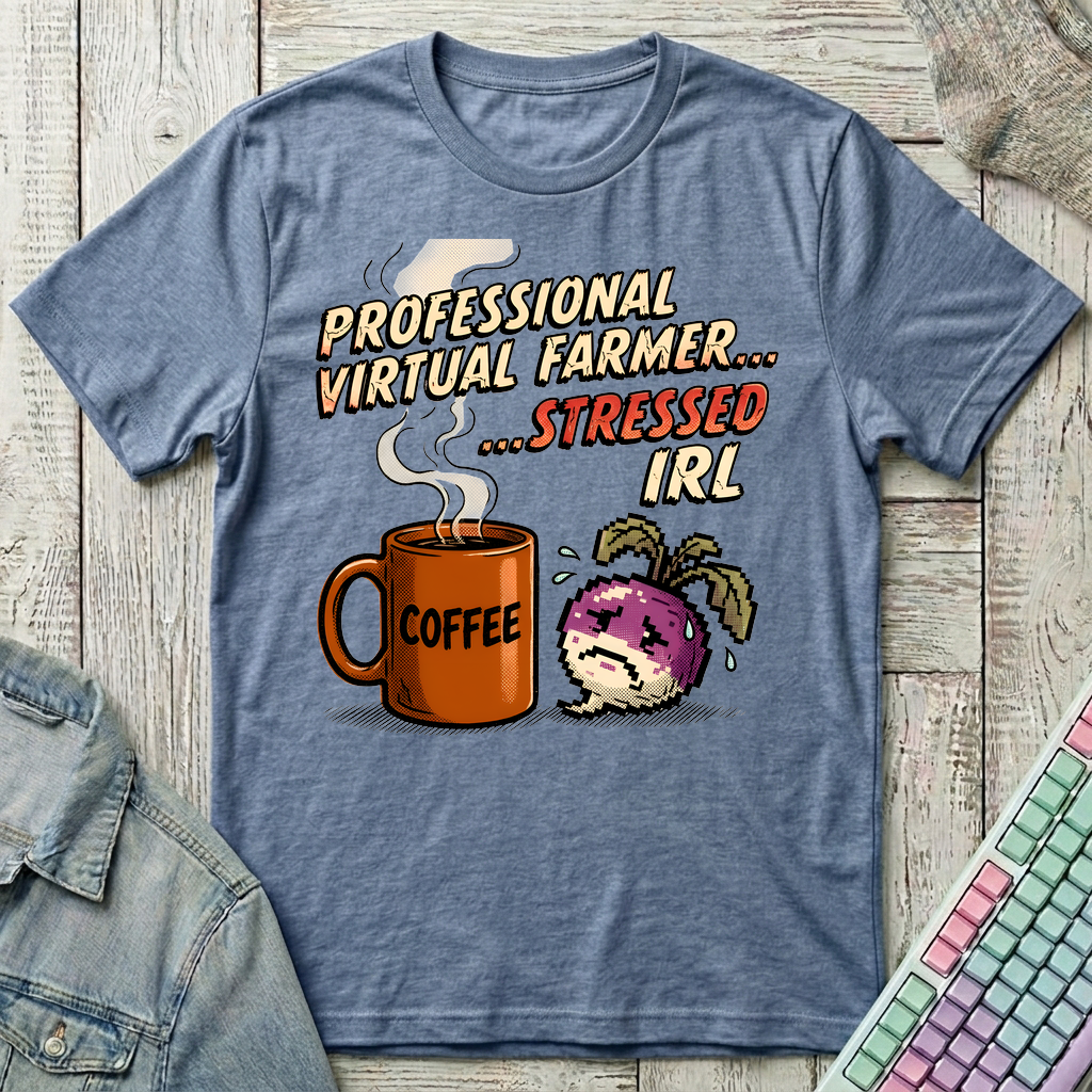 Stressed IRL T-Shirt - Stressed IRL_heather_indigo