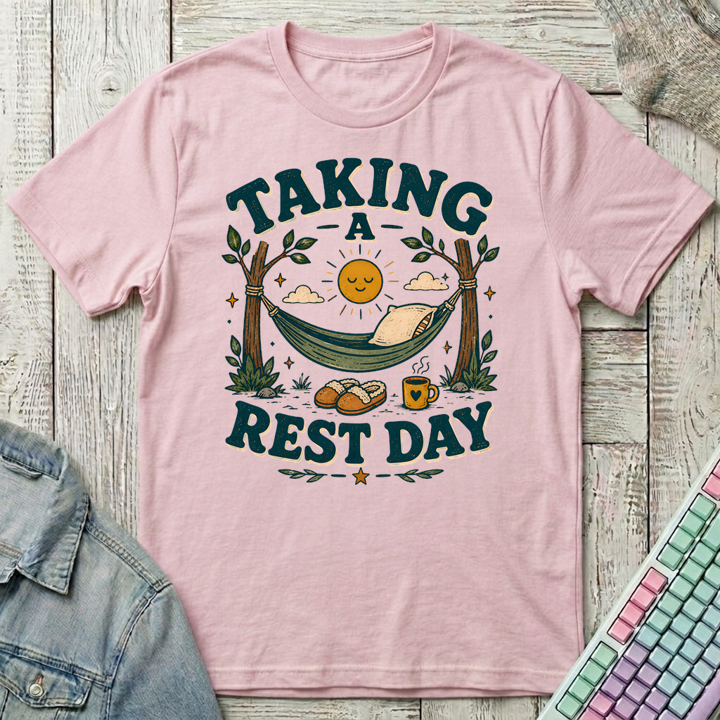 Taking A Rest Day T-Shirt - Taking A Rest Day_light_pink