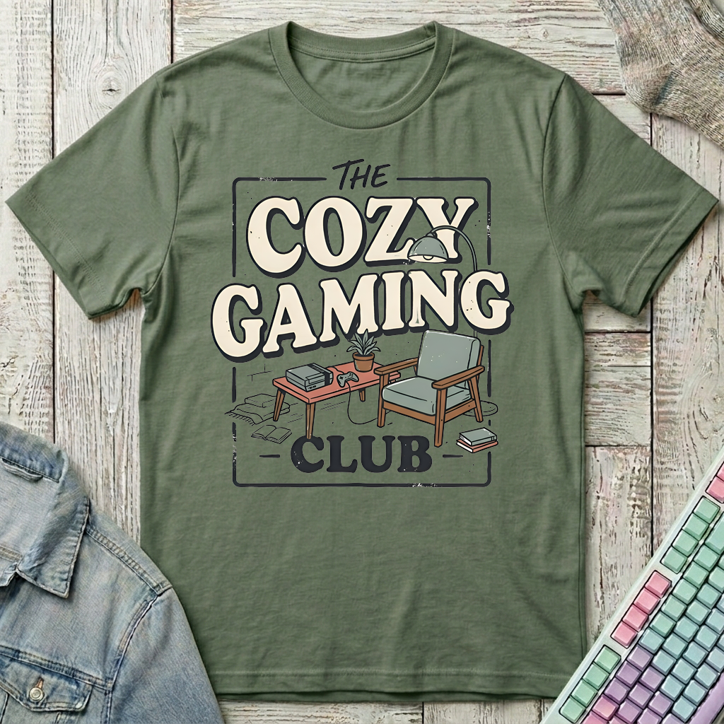 The Cozy Gaming Club T-Shirt - The Cozy Gaming Club_military_green