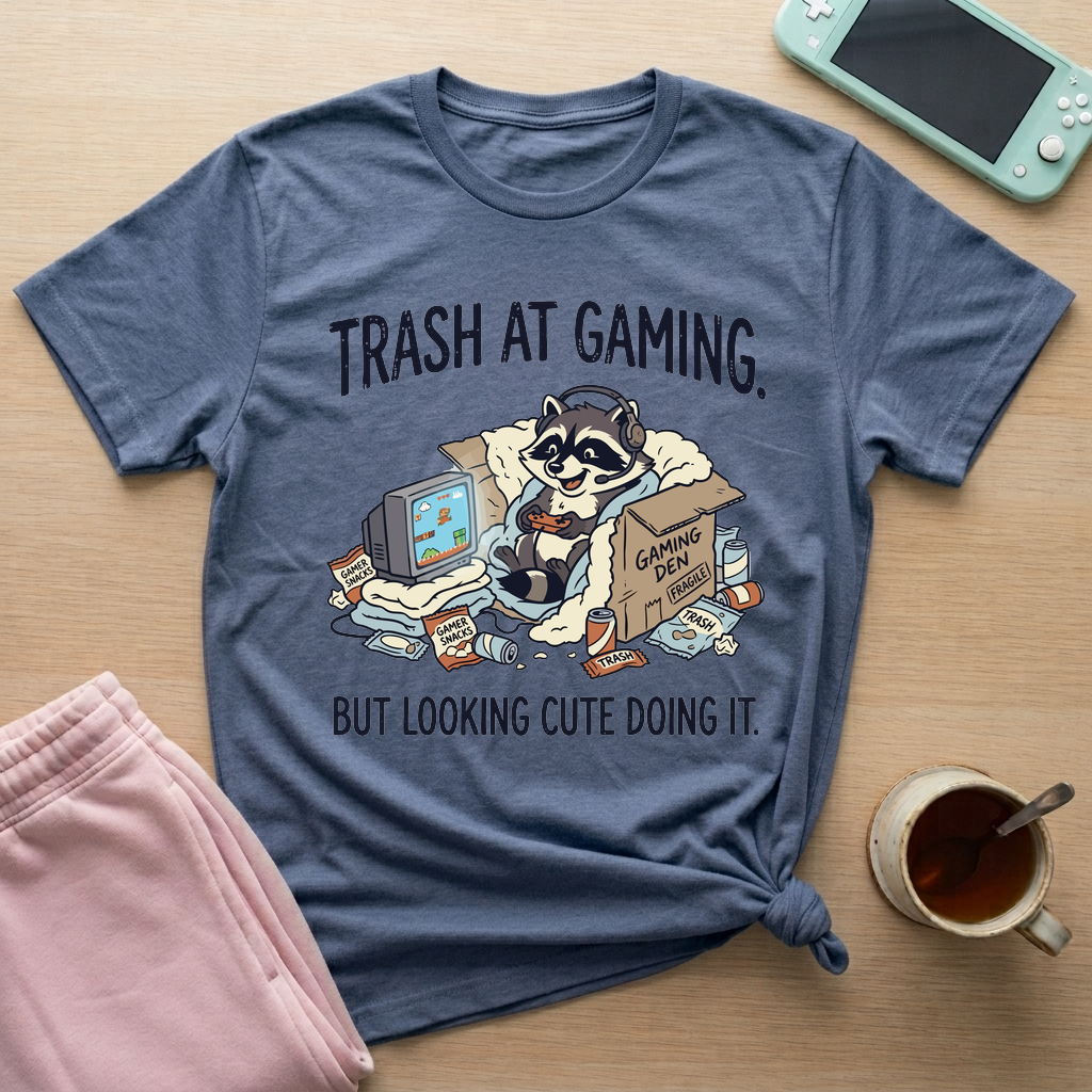 Trash Panda Gaming T-Shirt - Trash Panda Gaming_heather_indigo