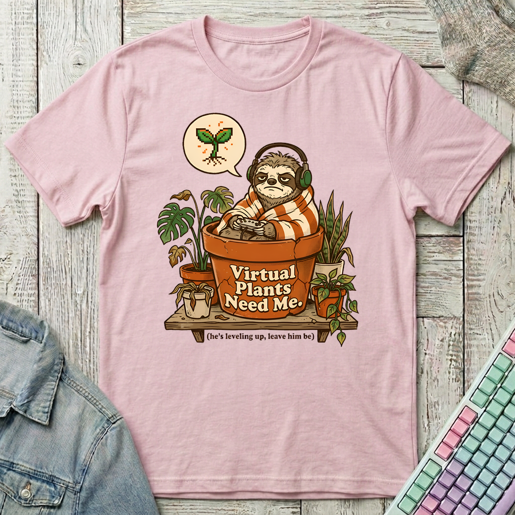 Virtual Plant Dad T-Shirt - Virtual Plant Dad_light_pink