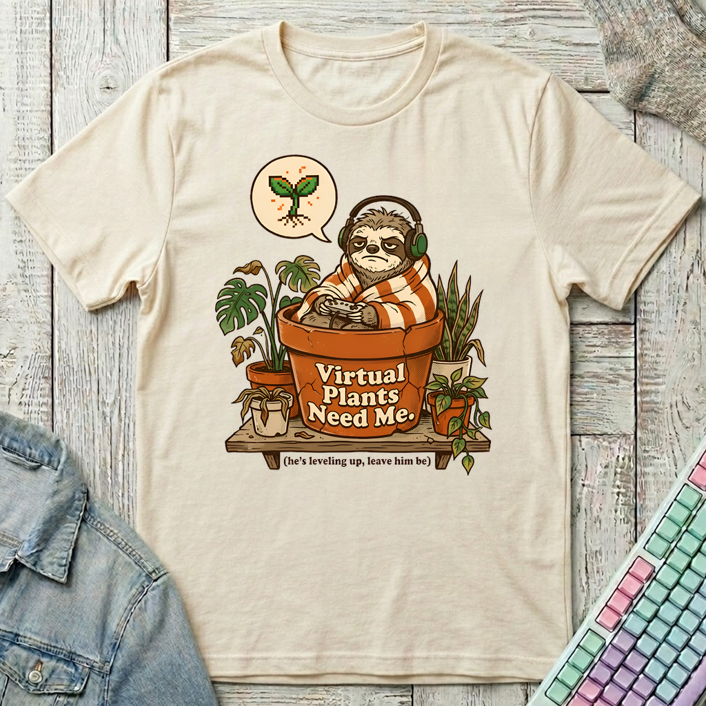 Virtual Plant Dad T-Shirt - Virtual Plant Dad_natural